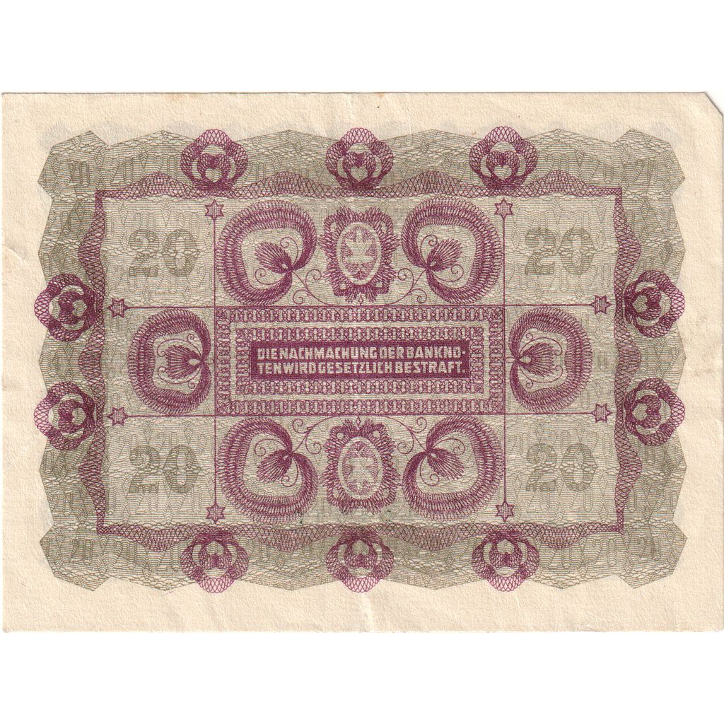 Österreich, 20 Kronen, 1922-01-02, VZ