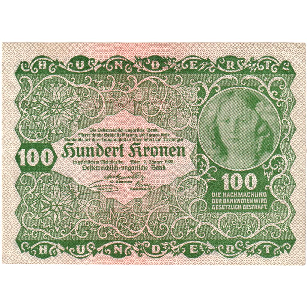 Österreich, 100 Kronen, 1922-01-02, VZ