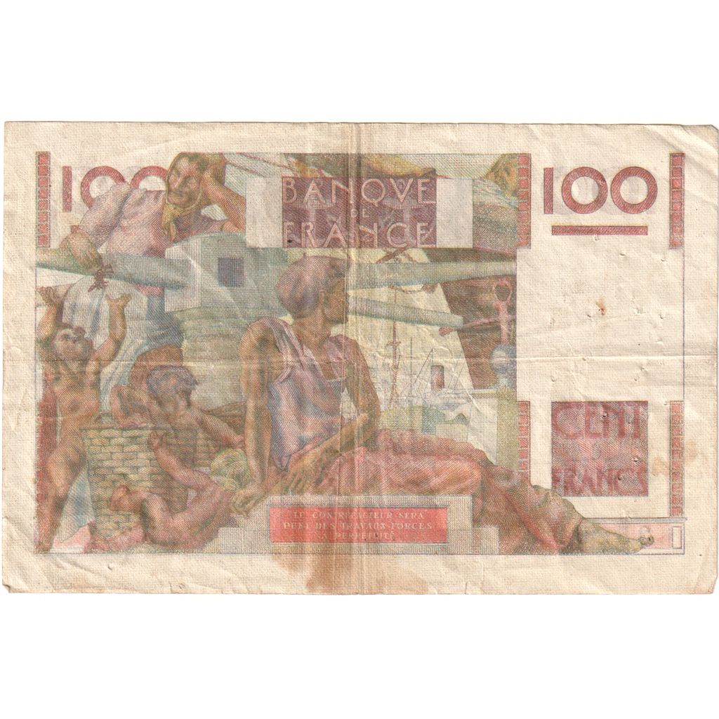 France, 100 Francs, Jeune Paysan, 1949-04-07, B.32135291, VF(30-35)