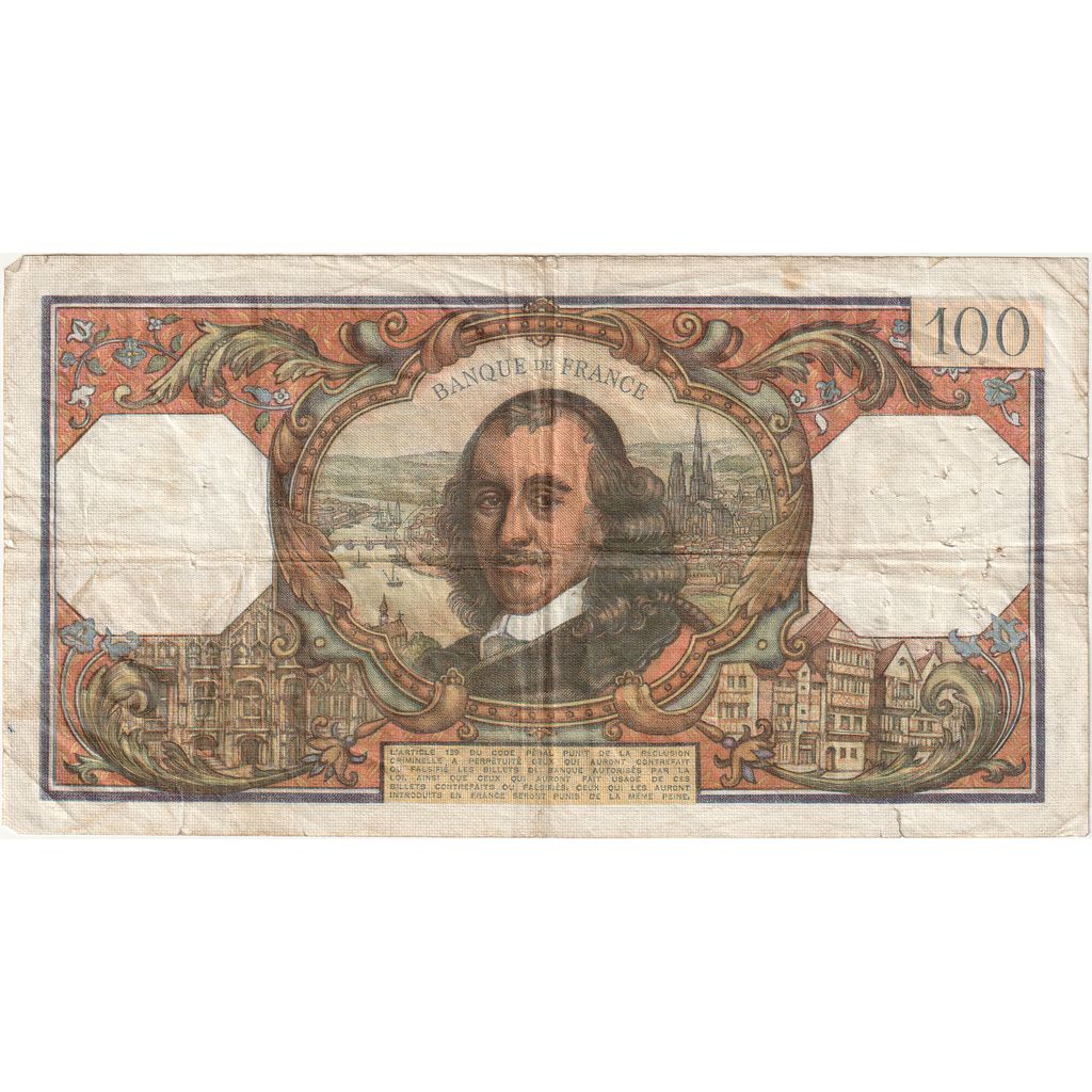 França, 100 Francs, Corneille, 1970-04-02, 1970-04-02, VF(30-35)