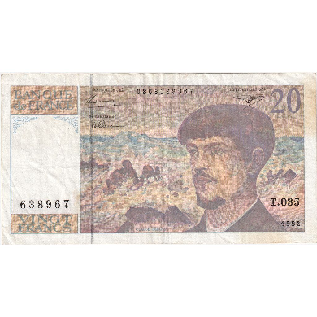 Francia, 20 Francs, Debussy, T.035638967, MBC