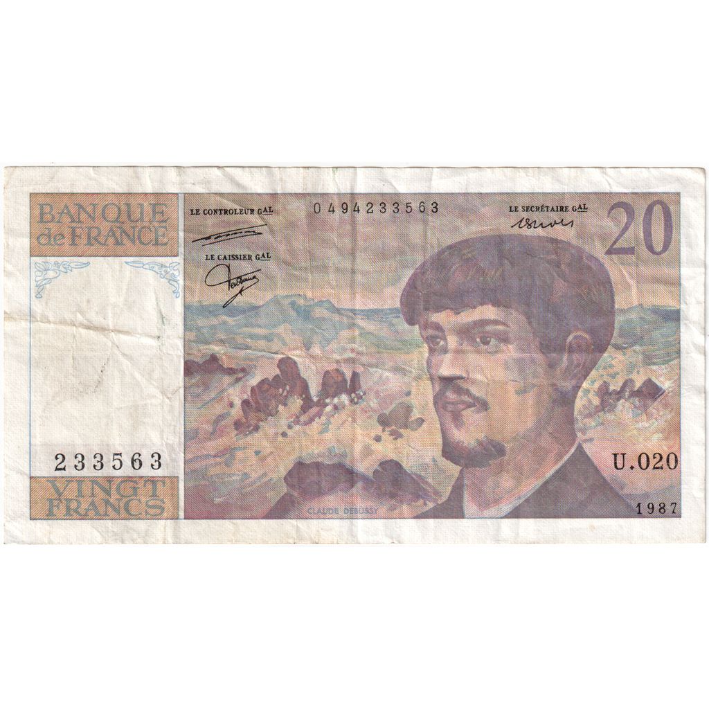 Frankrijk, 20 Francs, Debussy, U.020233563, TTB