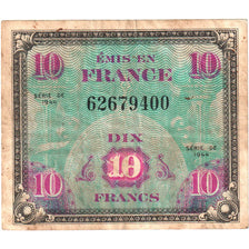 França, 10 Francs, Flag/France, SÉRIE 1944, VF(30-35)