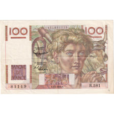 Frankrijk, 100 Francs, Jeune Paysan, 1954-01-07, R.581, SUP
