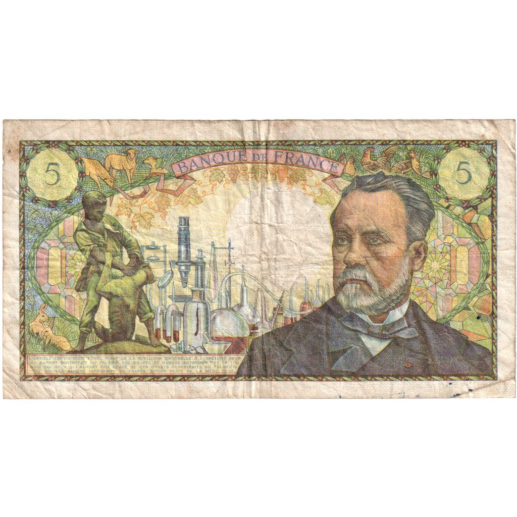 França, 5 Francs, Pasteur, 1969-06-05, N.104, VF(30-35)