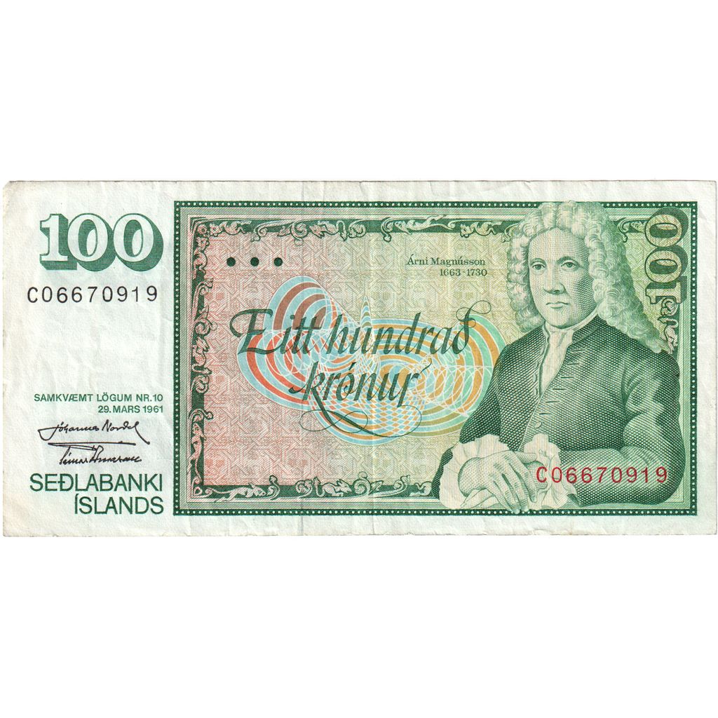 Islanda, 100 Kronur, 1961-03-29, BB
