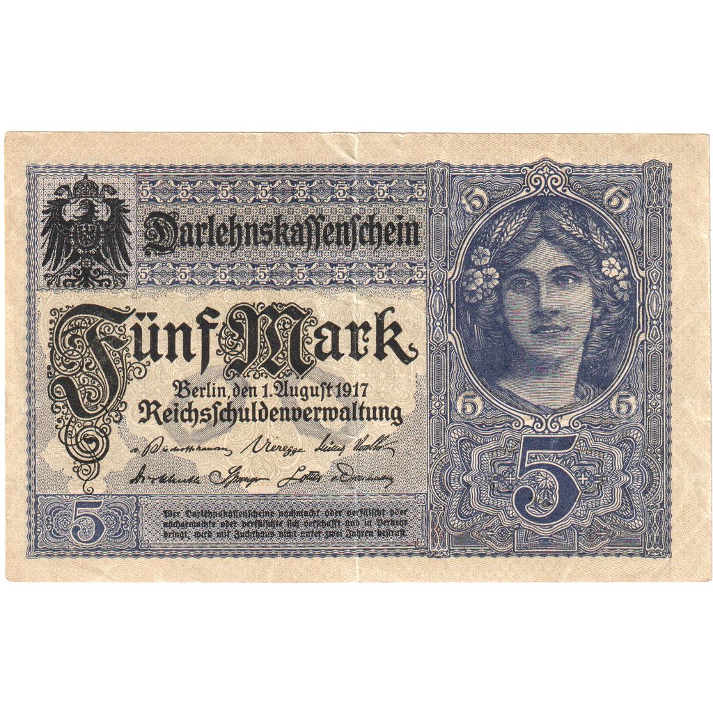 Germania, 5 Mark, 1917-08-01, BB
