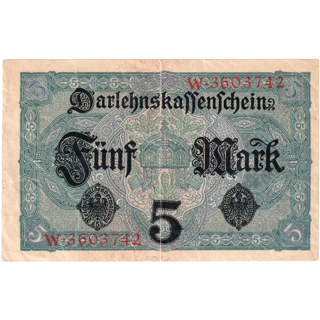 Germania, 5 Mark, 1917-08-01, BB