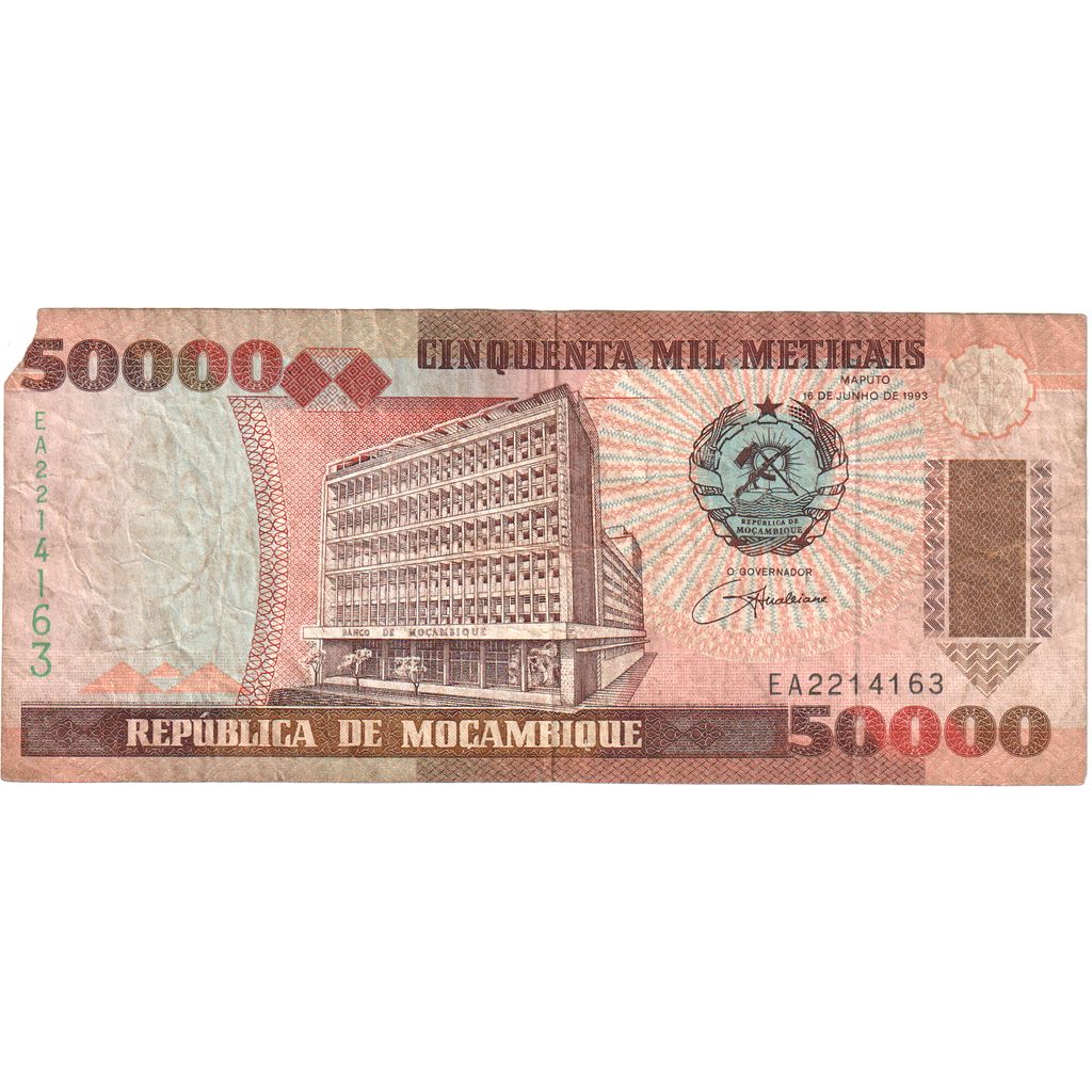 Mozambik, 50,000 Meticais, 1993-06-16, VF(20-25)