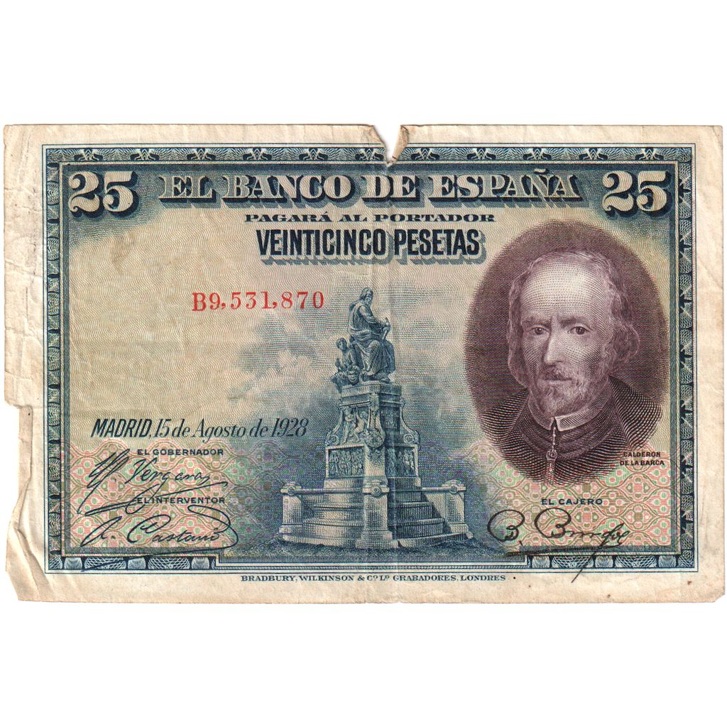 Spanien, 25 Pesetas, 1928-08-15, S