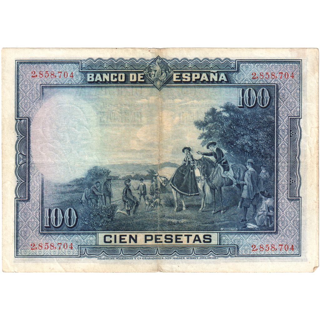 Spanje, 100 Pesetas, 1928-08-15, TB+