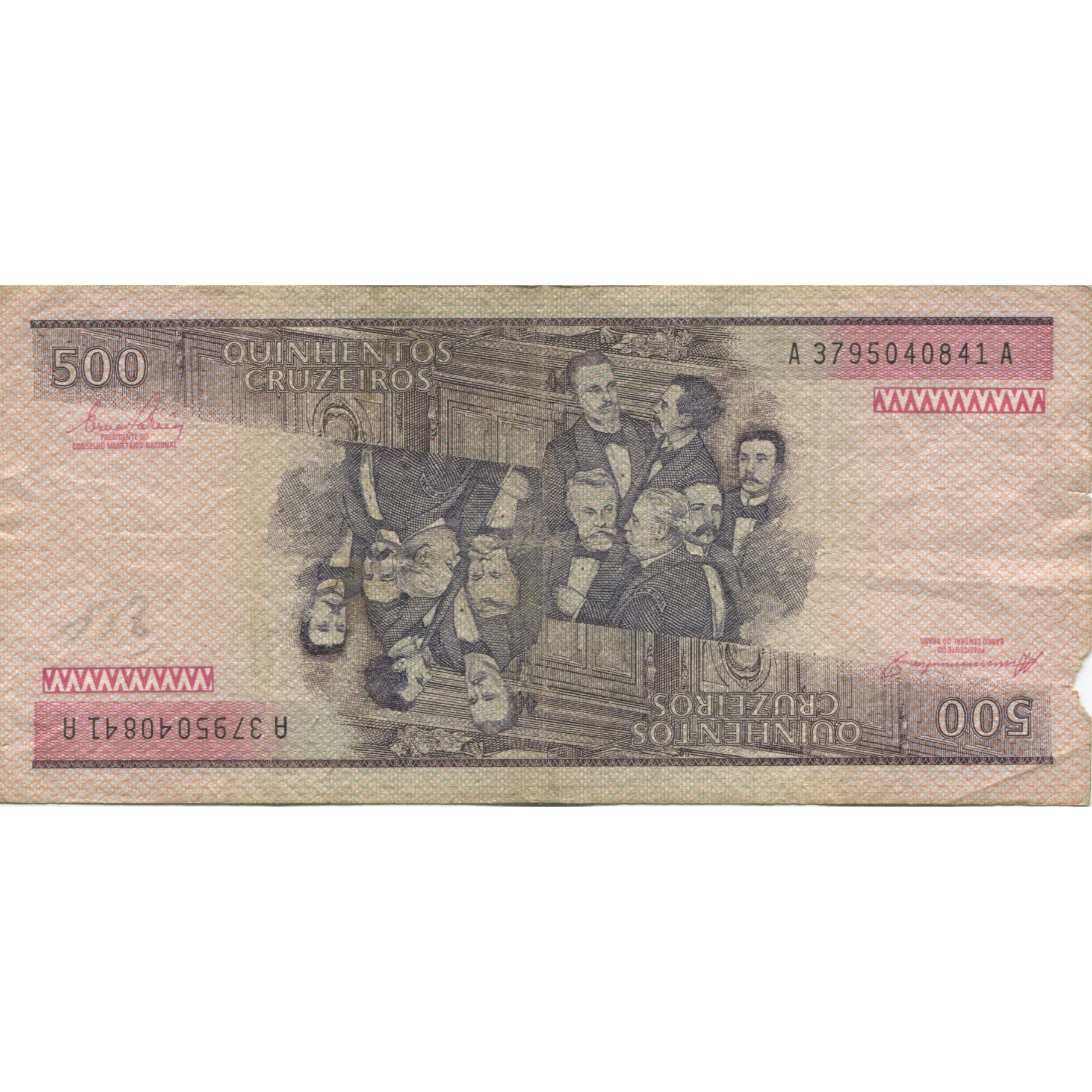 Banconote, Brasile, 500 Cruzeiros, KM:200b, MB