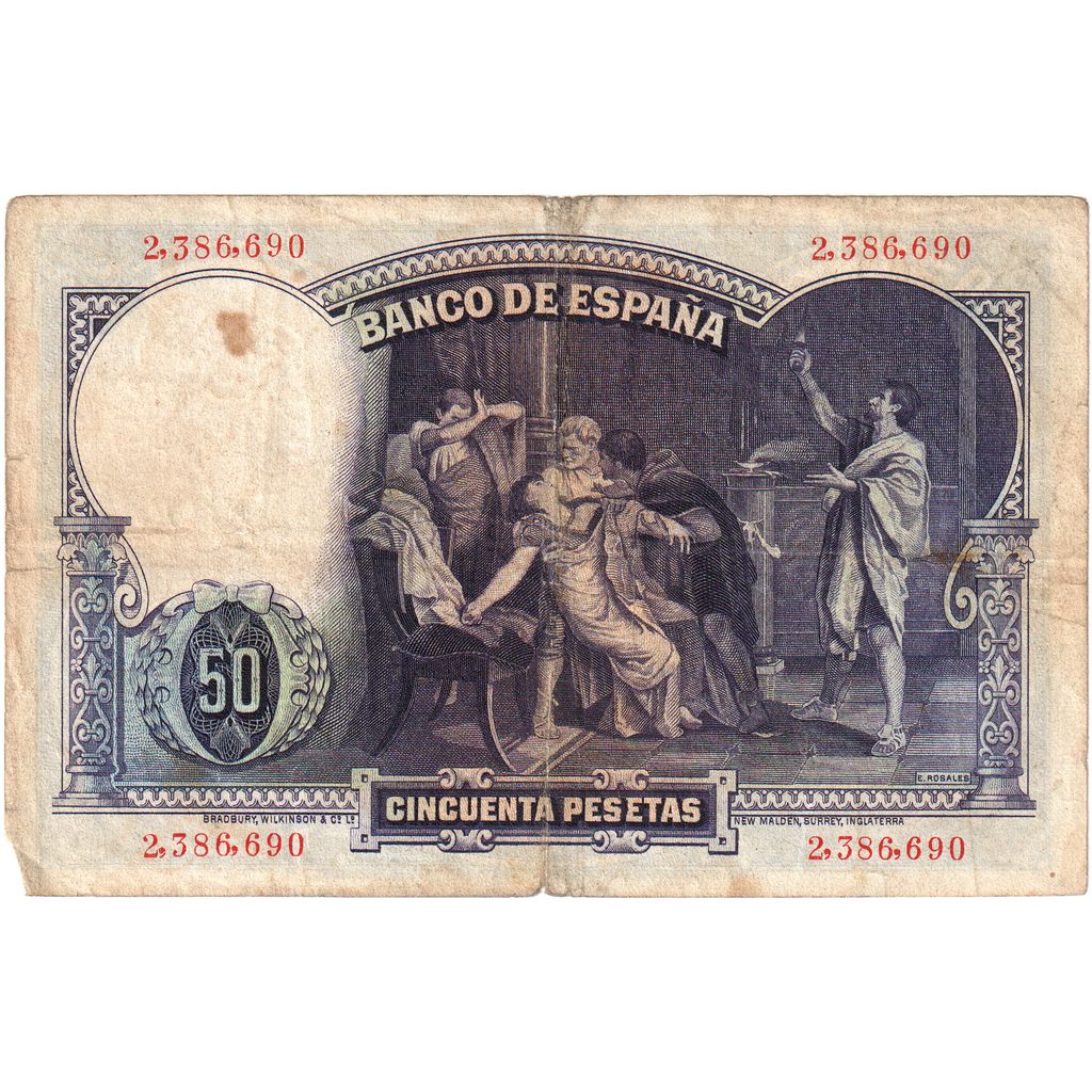 Spagna, 50 Pesetas, 1931-04-25, MB+