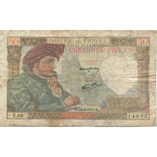Francia, 50 Francs, Jacques Coeur, 1941, 1941-04-24, RC, Fayette:19.09, KM:93