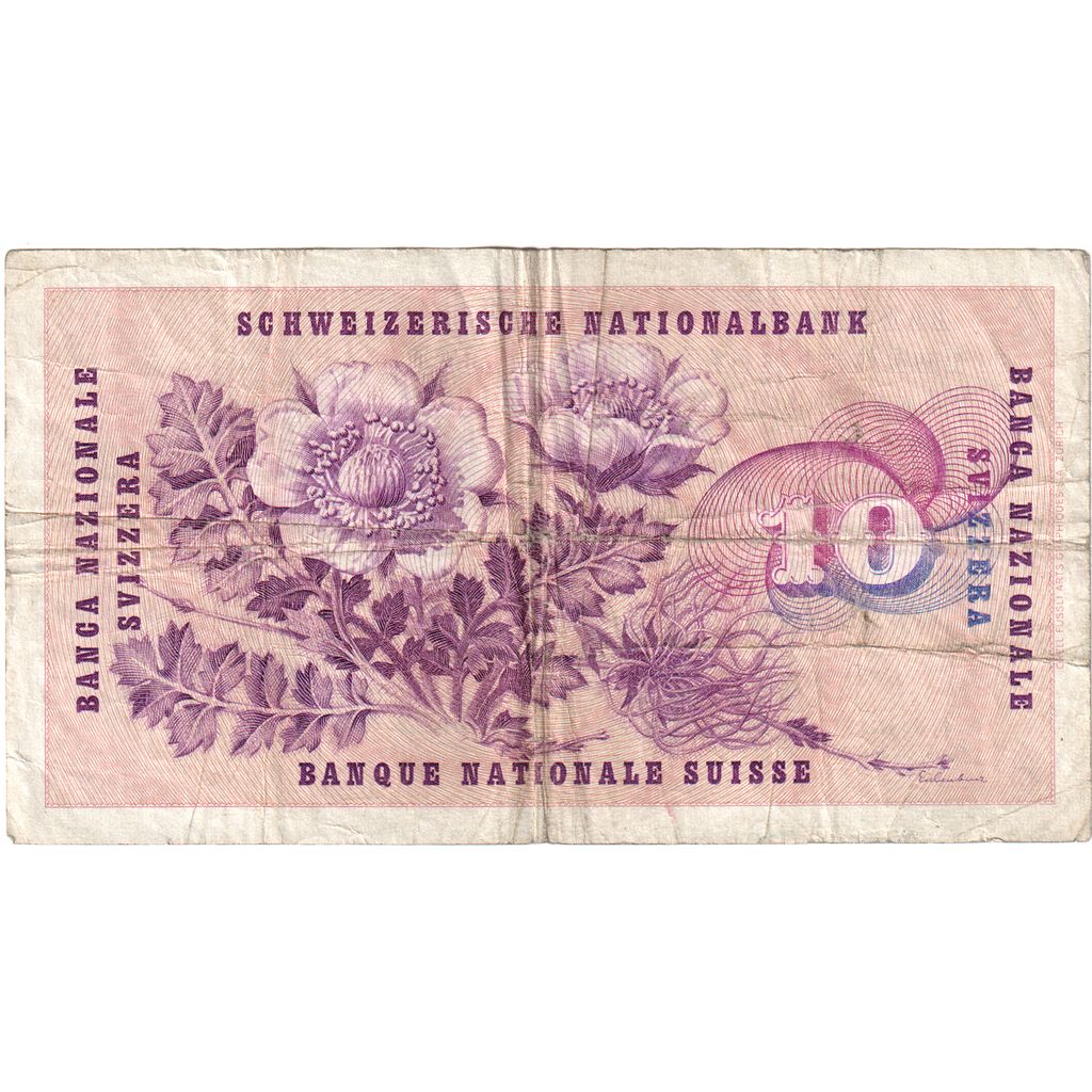 Suiza, 10 Franken, 1965-01-21, BC