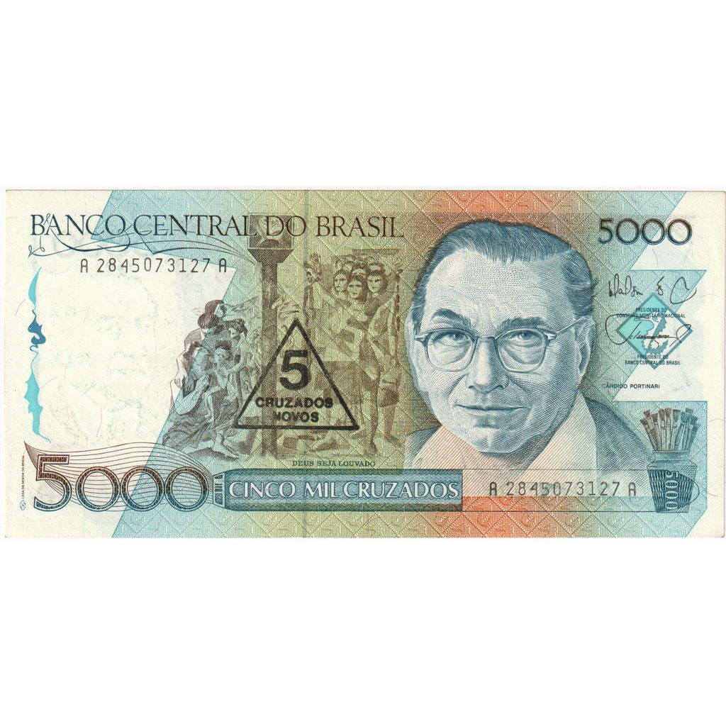 Brasil, 5 Cruzados Novos on 5000 Cruzados, EBC