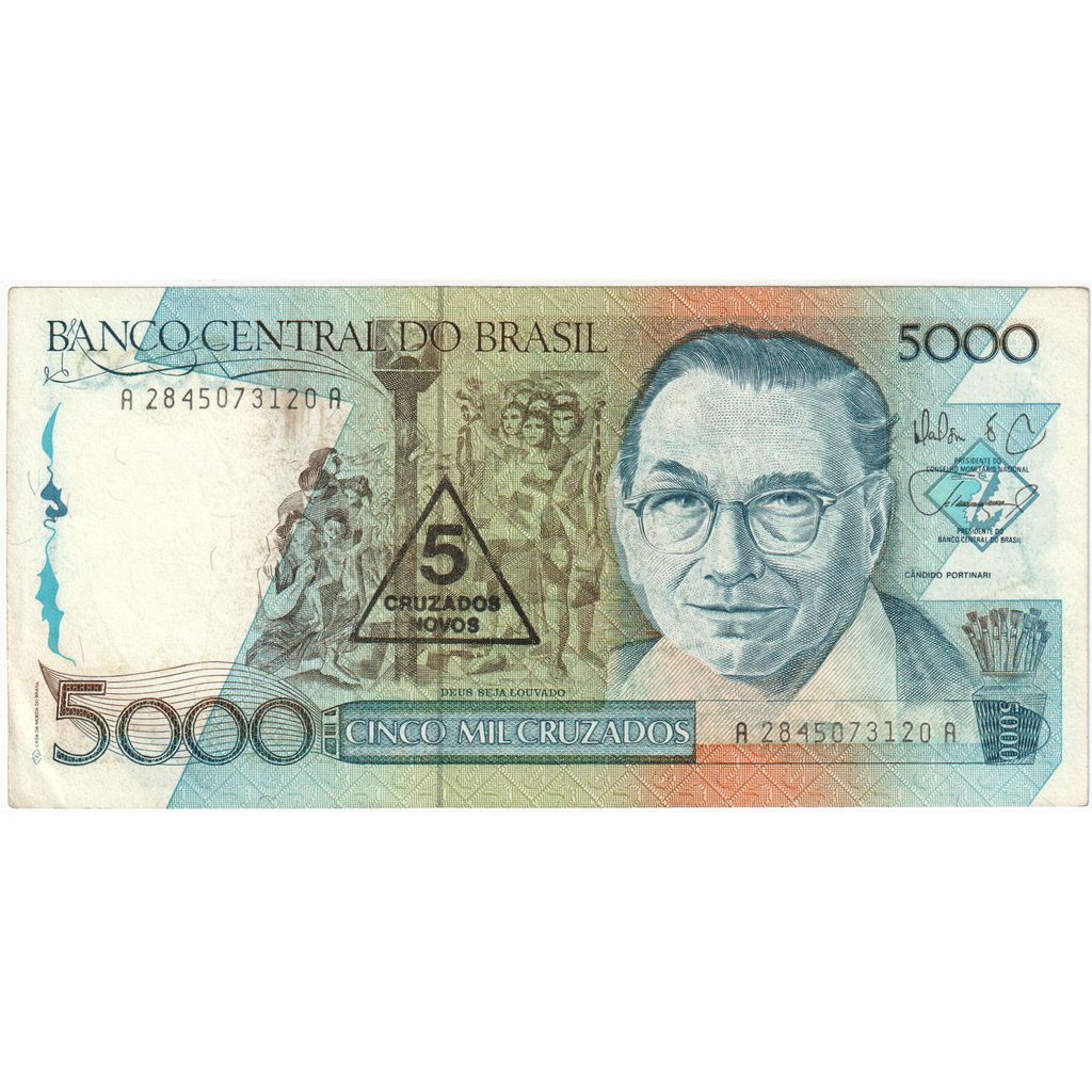 Brasilien, 5 Cruzeiros Novos on 5000 Cruzeiros, SS
