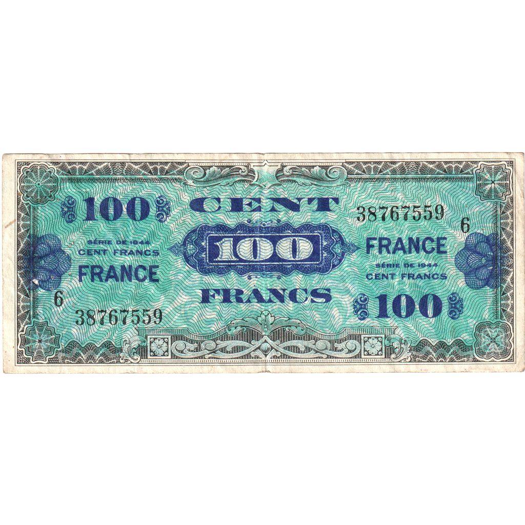 France, 100 Francs, 1945 Verso France, Série 6, VF(30-35)