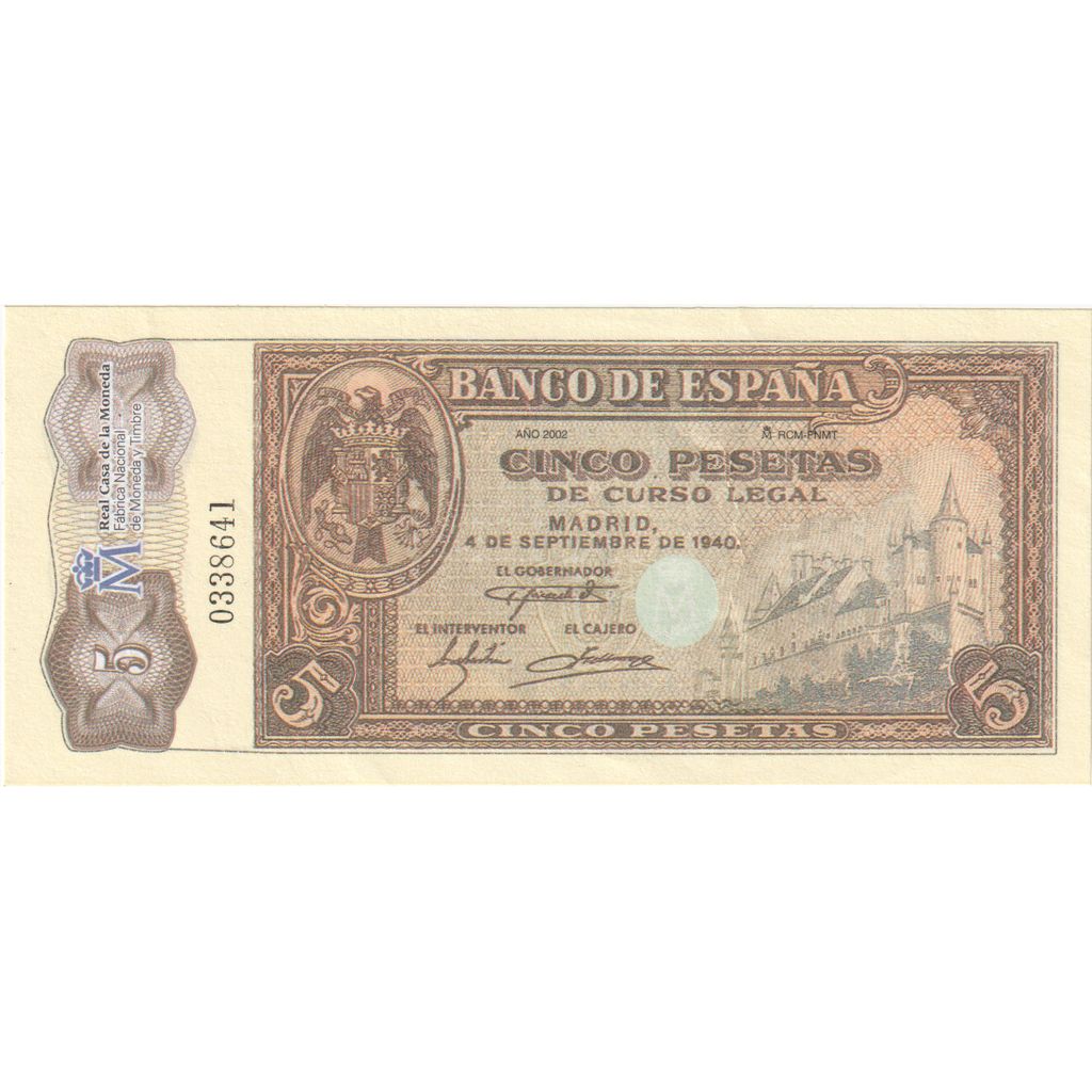 Spanje, 5 Pesetas, Reproduction, NIEUW