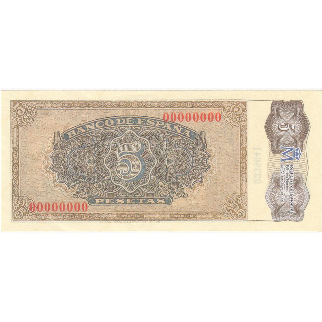 Spanje, 5 Pesetas, Reproduction, NIEUW