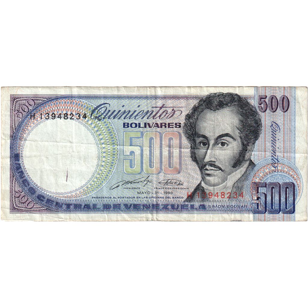 Venezuela, 500 Bolivares, 1990-05-31, MB+