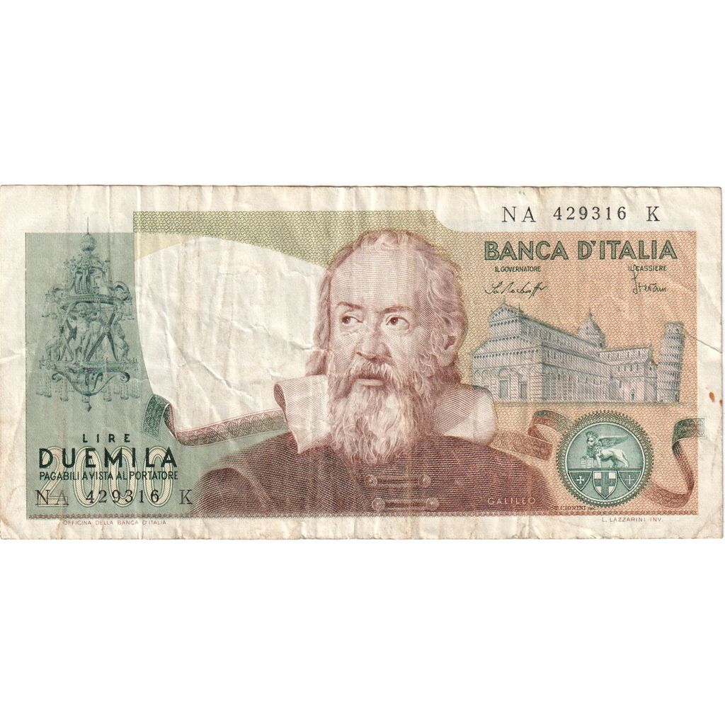 Italy, 2000 Lire, 1973-09-10, VF(20-25)