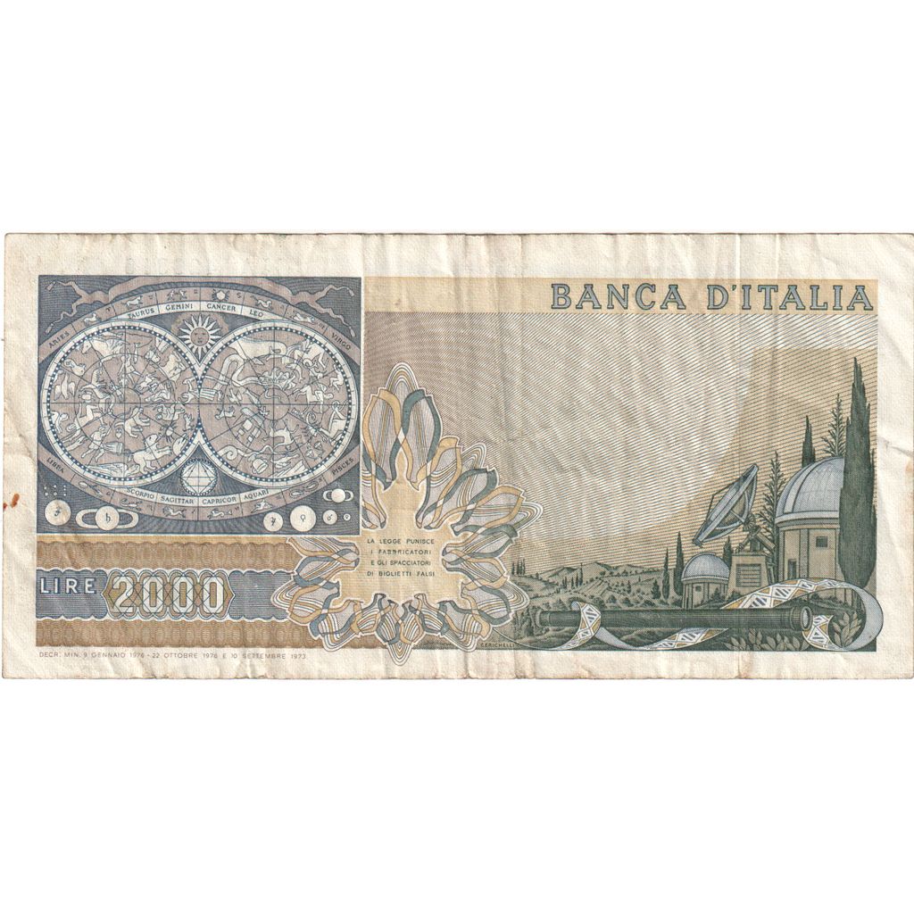 Italy, 2000 Lire, 1973-09-10, VF(20-25)