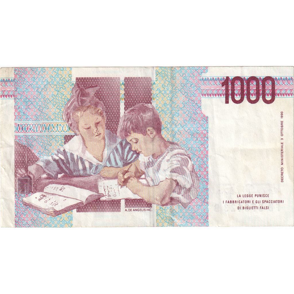 Itália, 1000 Lire, 1990-10-03, AU(55-58)