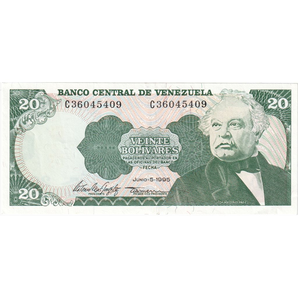 Venezuela, 20 Bolivares, 1995-06-05, UNC(63)