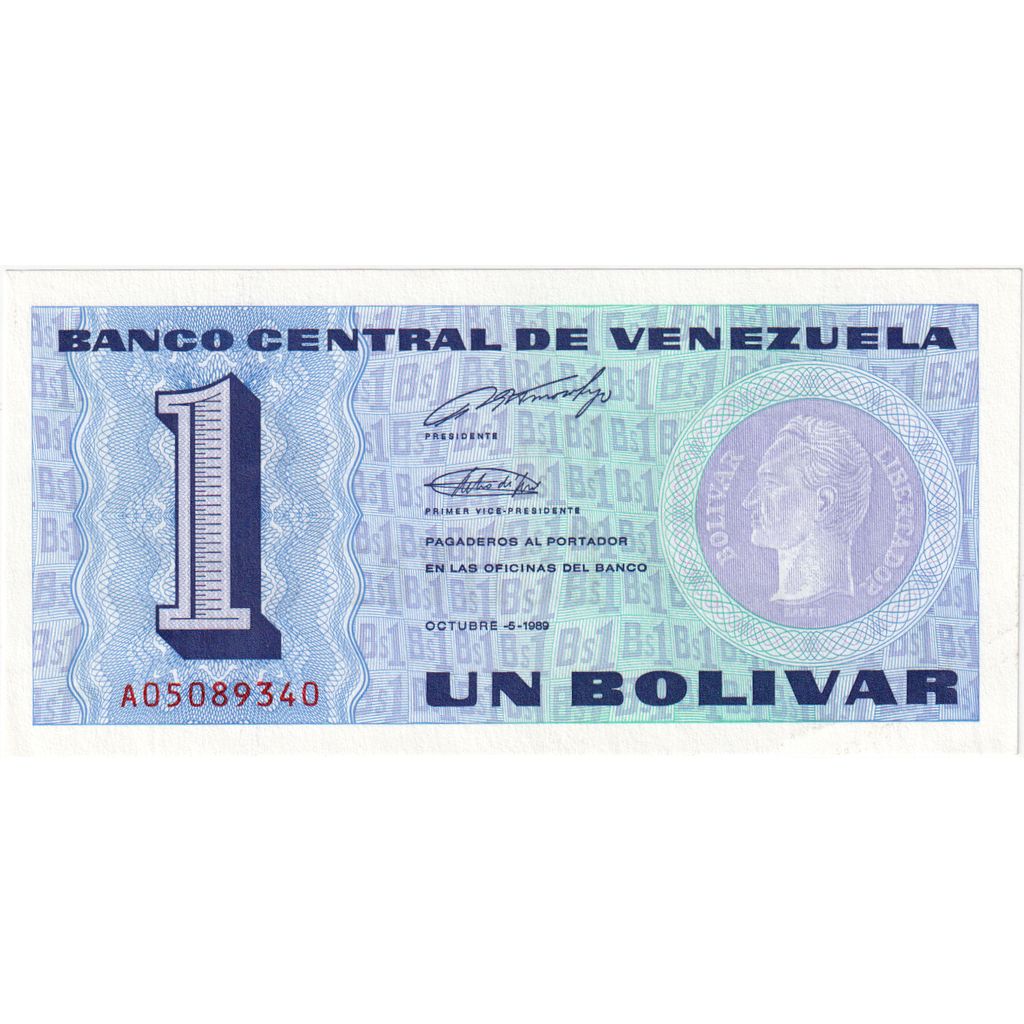 Venezuela, 1 Bolivar, 1989-10-05, UNZ