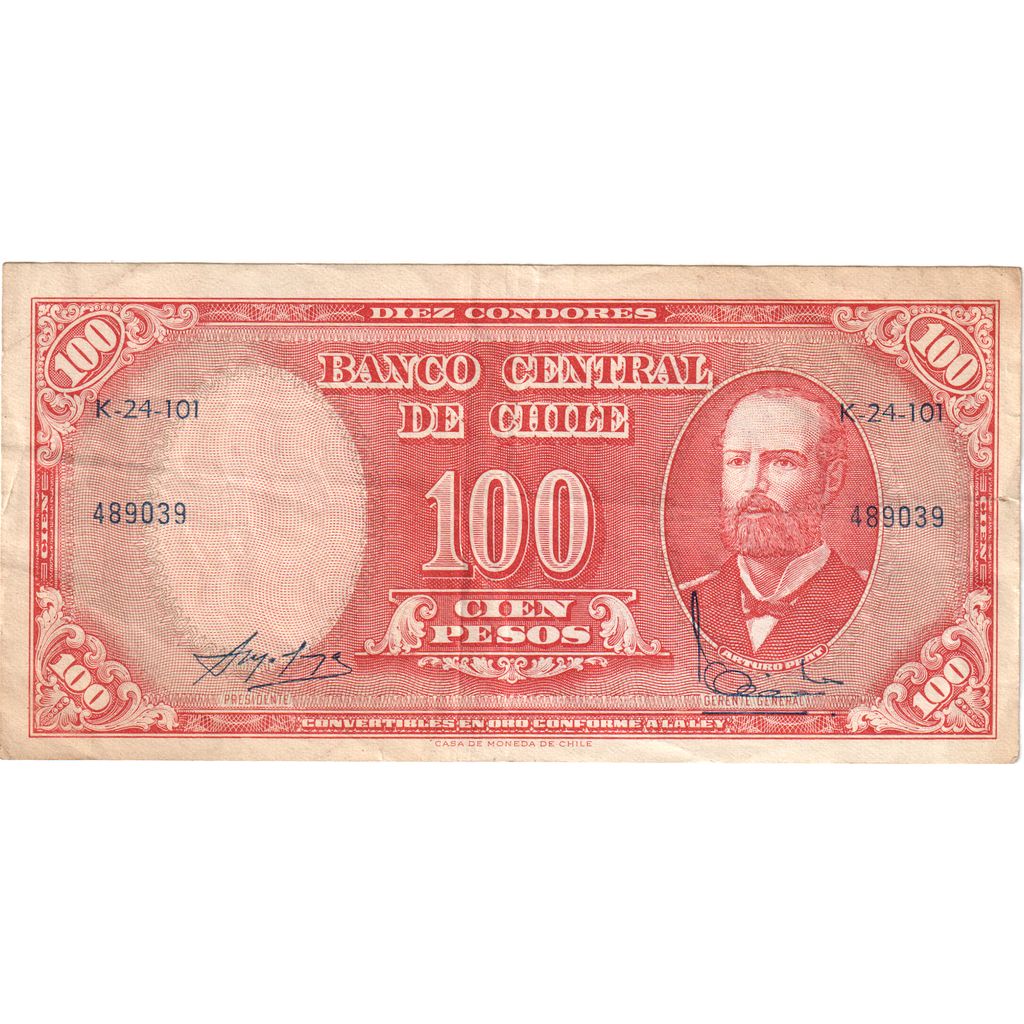 Chile, 100 Pesos = 10 Condores, EF(40-45)