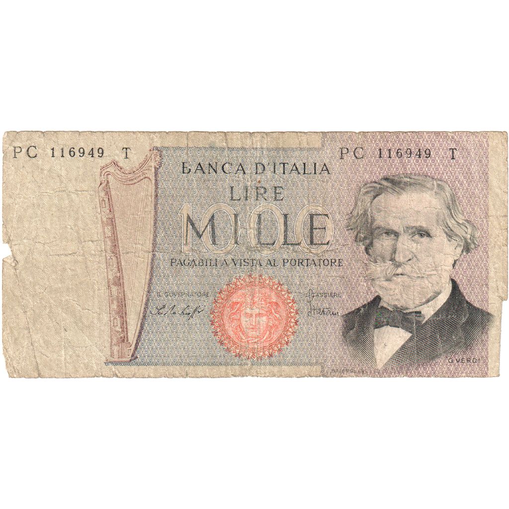 Itália, 1000 Lire, VF(20-25)