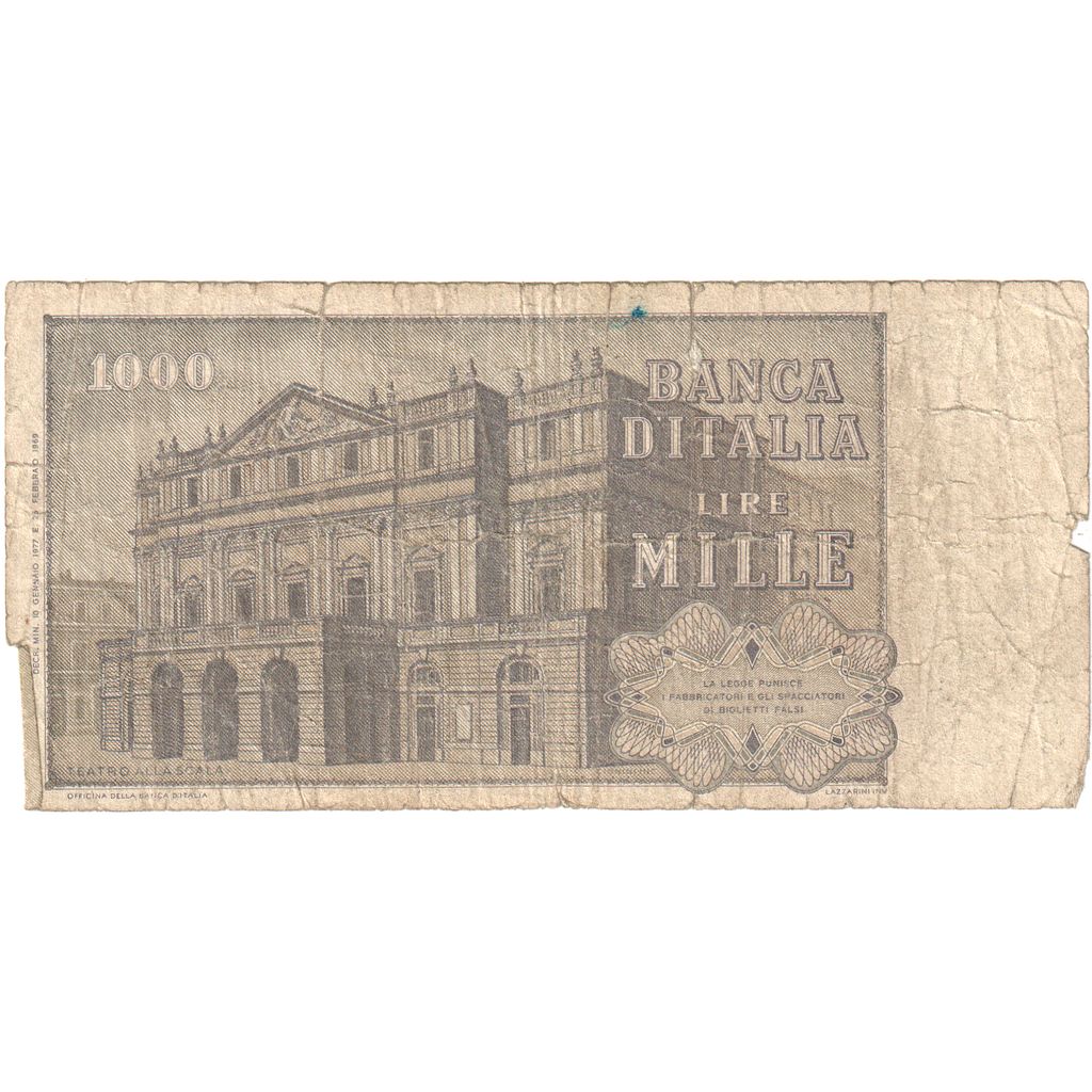 Itália, 1000 Lire, VF(20-25)