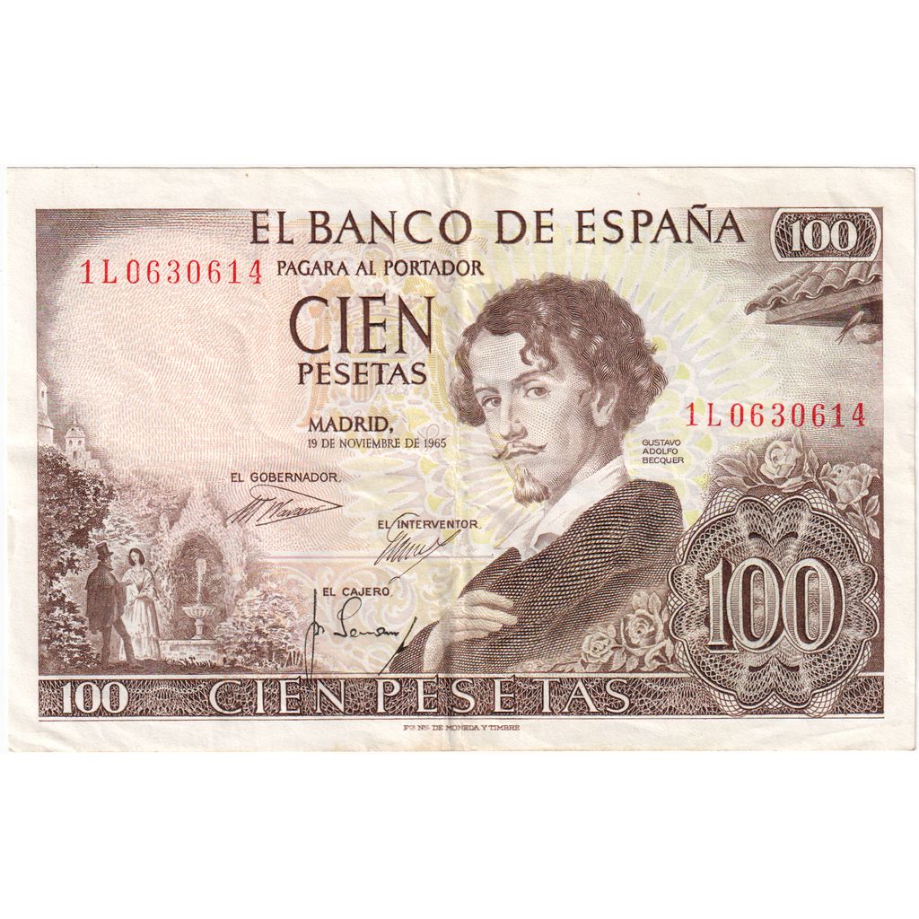 Espagne, 100 Pesetas, 1965-11-19, TTB