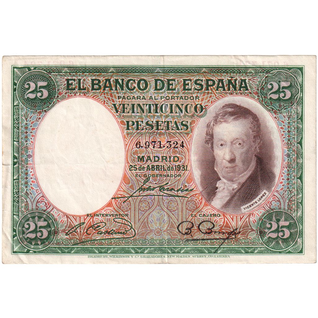 Spagna, 25 Pesetas, 1931-04-25, BB