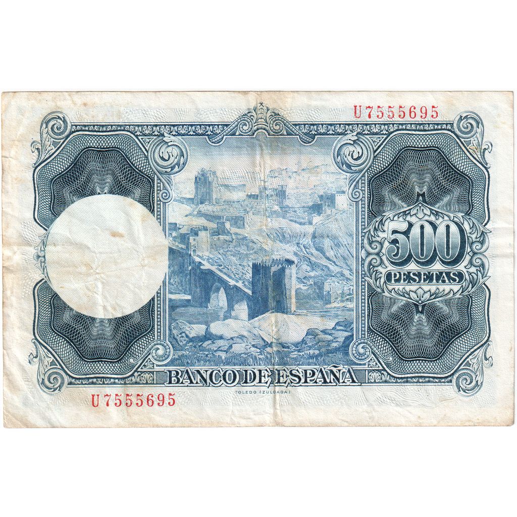 Spagna, 500 Pesetas, 1954-07-22, MB+