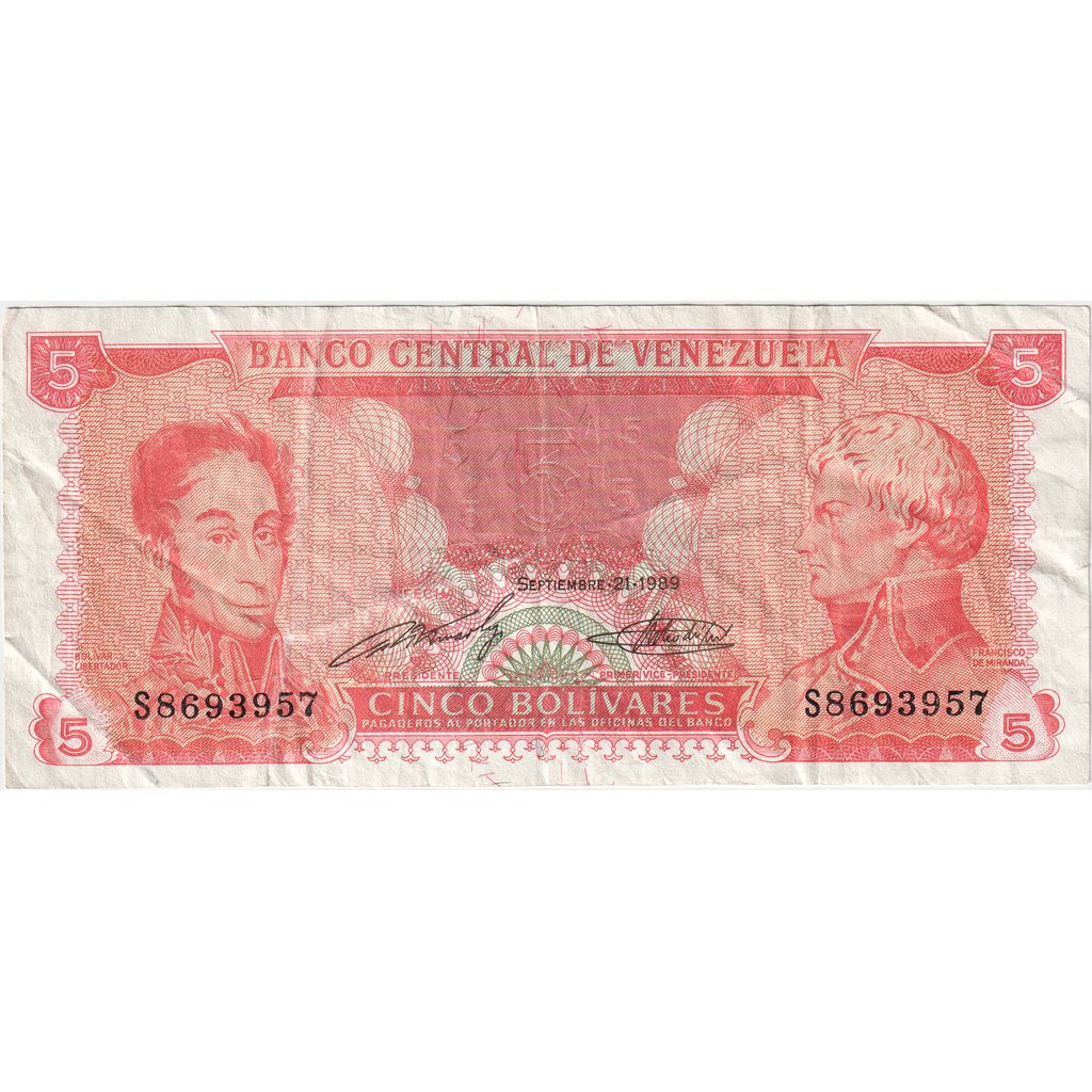 Venezuela, 5 Bolivares, 1989-09-21, BB