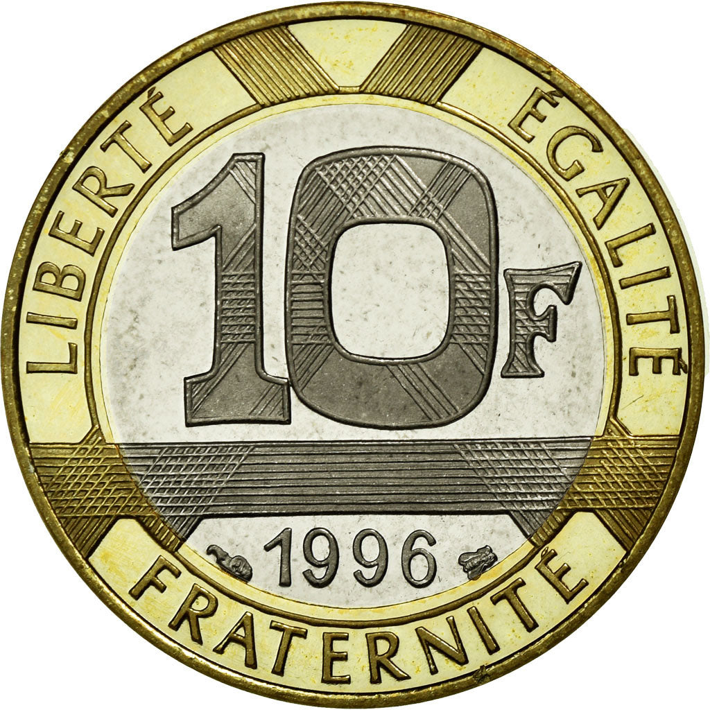 Munten, Frankrijk, Génie, 10 Francs, 1996, FDC, Aluminum-Bronze, Gadoury:827a