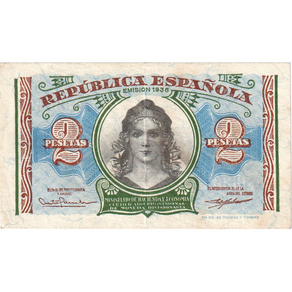 Spanje, 2 Pesetas, TTB
