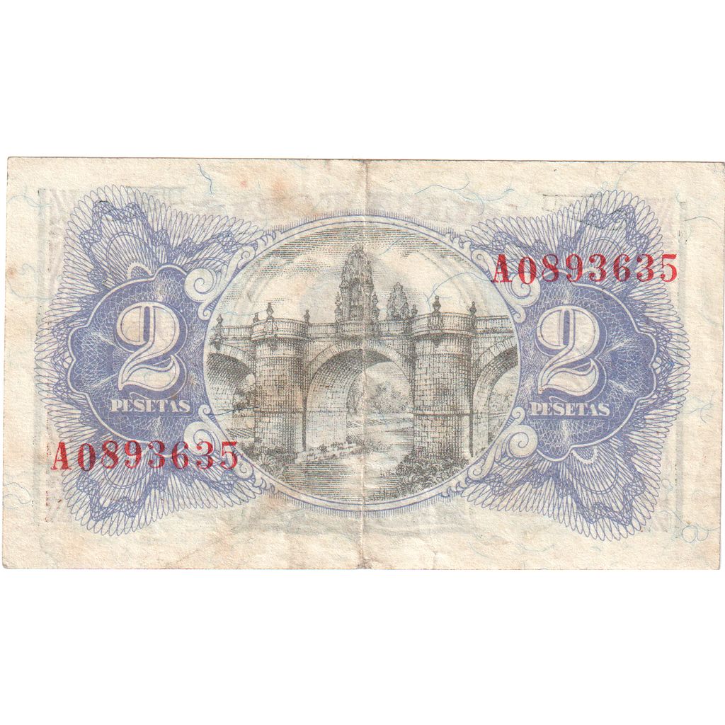 Spanje, 2 Pesetas, TTB
