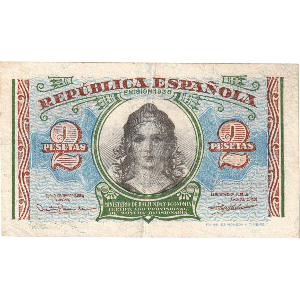 Hiszpania, 2 Pesetas, EF(40-45)