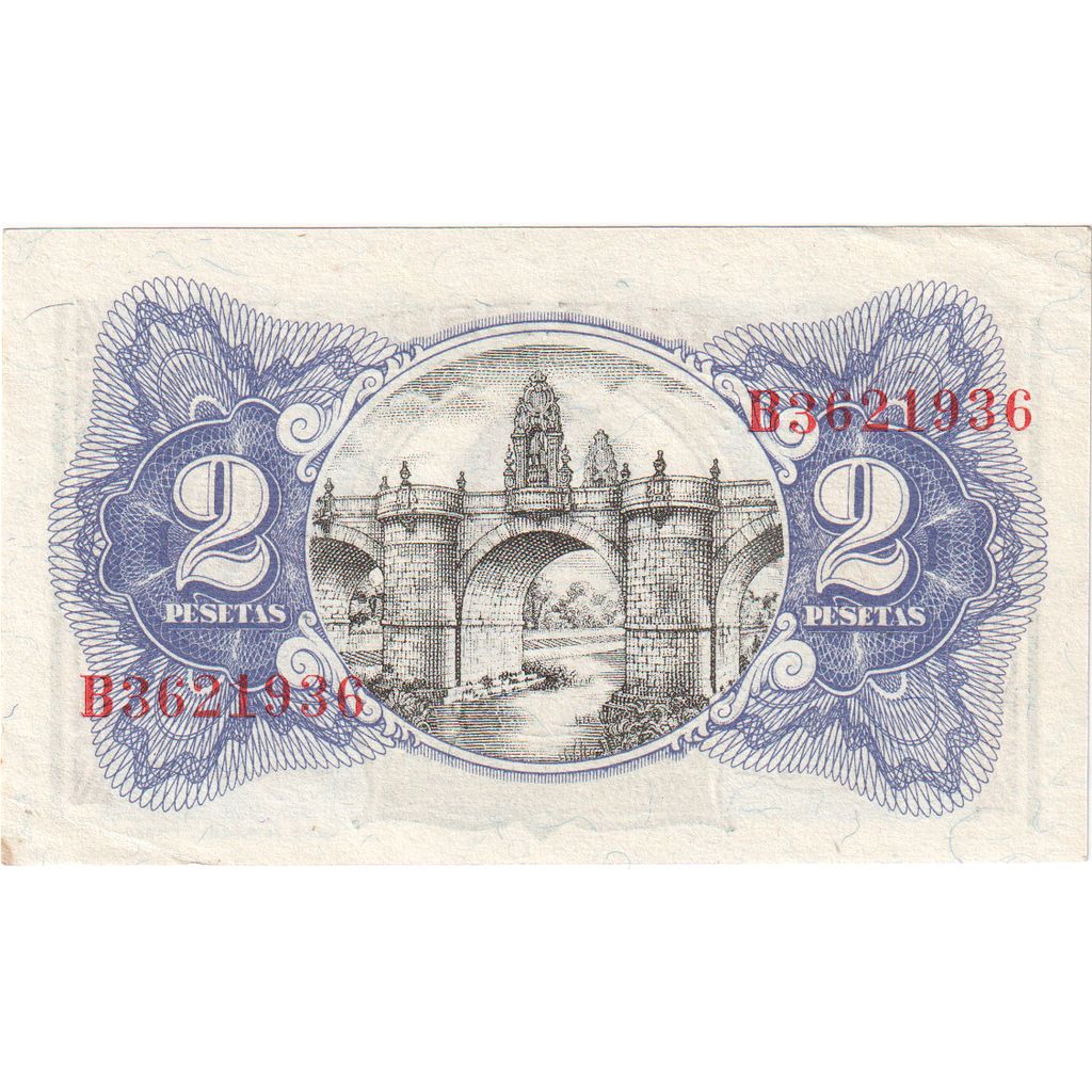 Spain, 2 Pesetas, AU(55-58)