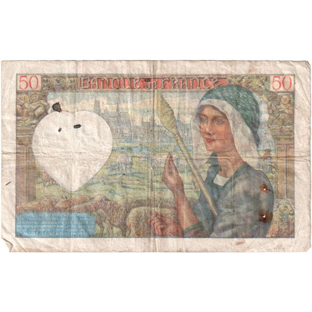 Francia, 50 Francs, Jacques Coeur, 1940-09-26, Z.21, MB