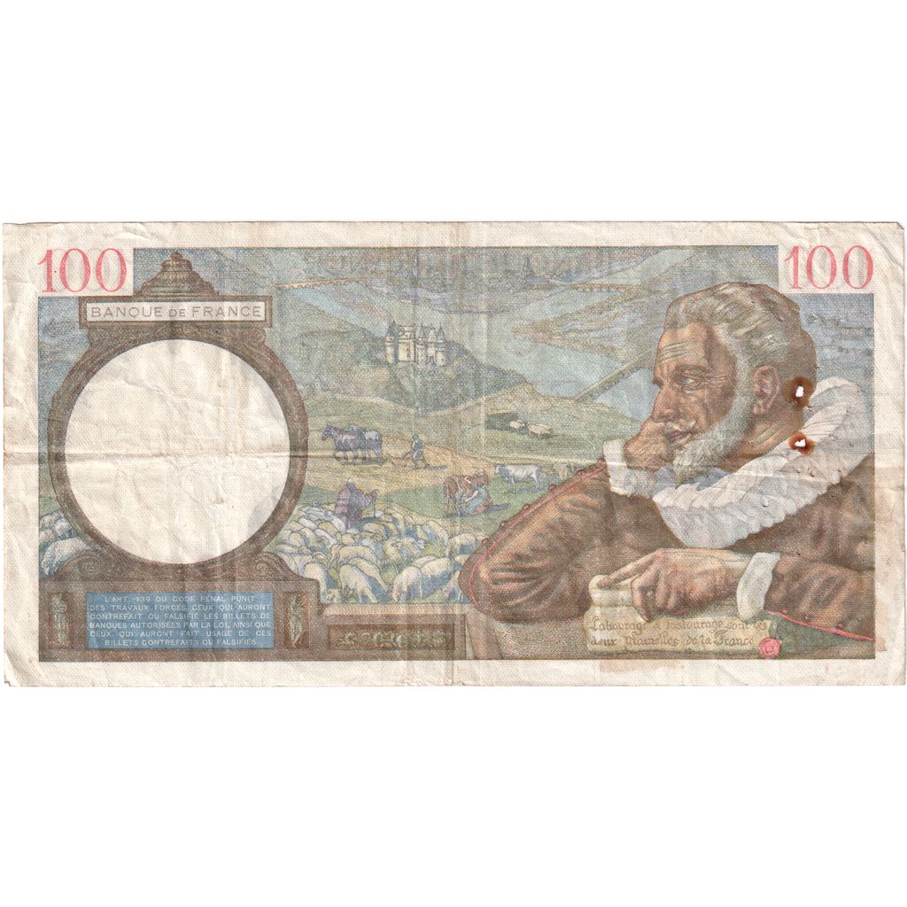 Francia, 100 Francs, Sully, 1940-12-19, J.17677, BB