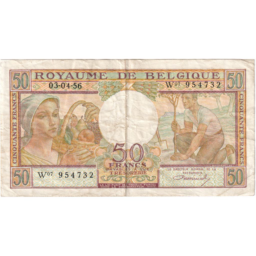 Belgien, 50 Francs, 1956-04-03, S+
