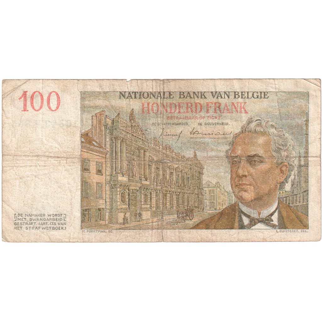 Belgium, 100 Francs, 1958-05-09, VF(20-25)