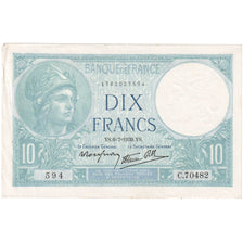 France, 10 Francs, Minerve, 1939-07-06, C.70482, AU(55-58)