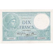 Banknote, France, 10 Francs, 10 F 1916-1942 ''Minerve'', 1939, 1939-07-06