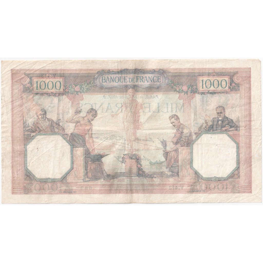 France, 1000 Francs, Cérès et Mercure, 1927-07-27, V.413, TTB