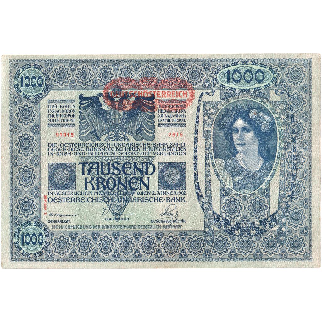 Austria, 1000 Kronen, EF(40-45)